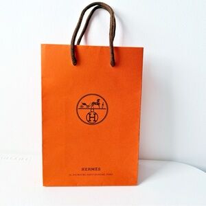 Hermes Small Paper Orange Shopping Bag 8.5” x 6” x 2.5”